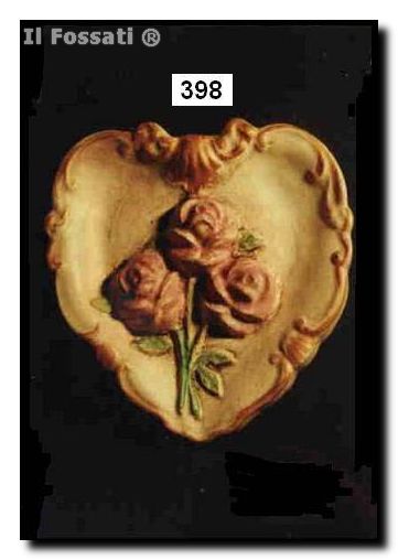 398-Coraz�n con tres rosas