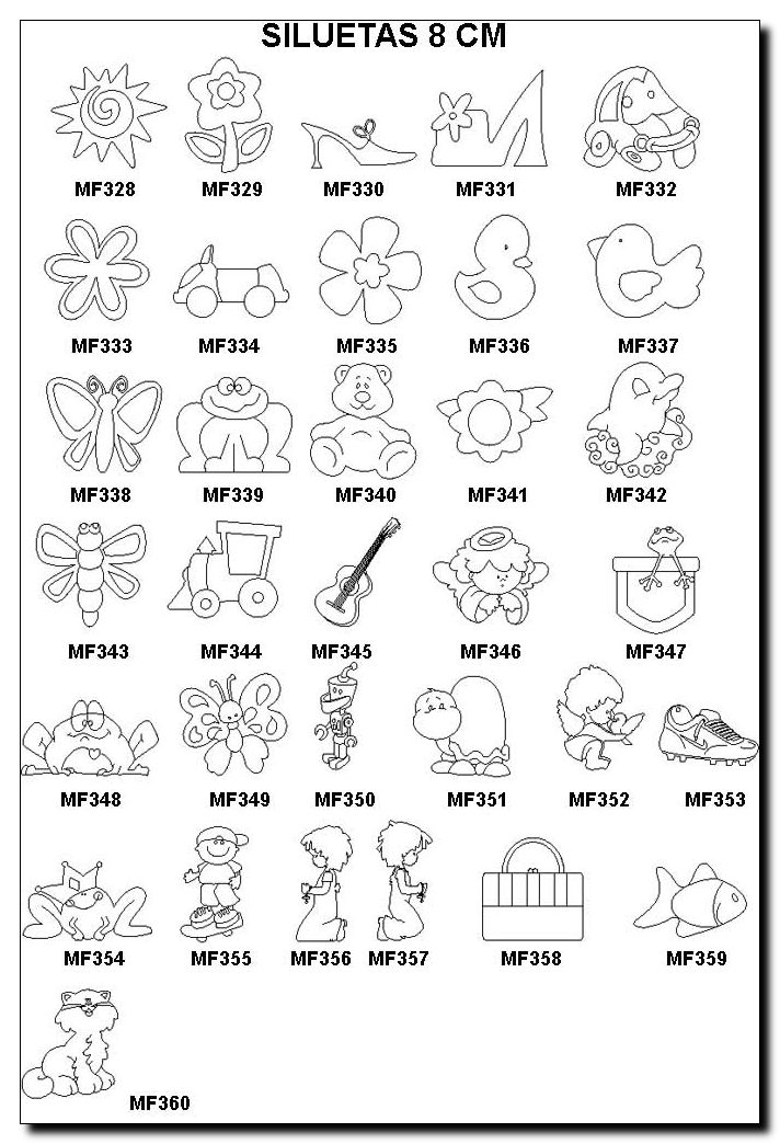 HOJA Formas o siluetas MF328 al MF360