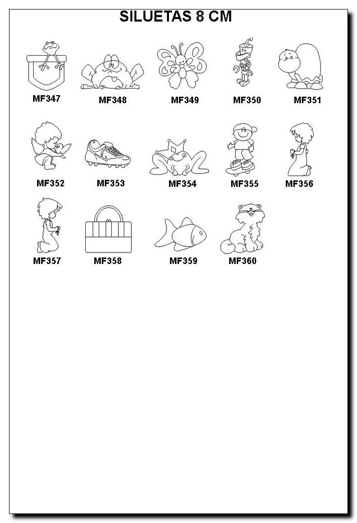 HOJA Formas o siluetas MF347 al MF360