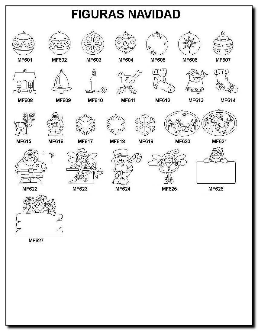 HOJA formas o siluetas Navidad MF601 al MF627
